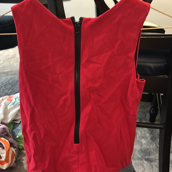 zoe ltd Bold Red, Black & Gray Studded Colorblock Dress high end size 10❤️🖤 - Picture 2 of 5